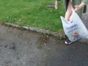 Sexy Cleaning In My Garden In Man's Shirt And Sexy Lingerie...Pulling Weed!