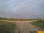 I empty the balls in my blue thong outdoors 2/16