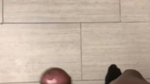 Quick bathroom wank
