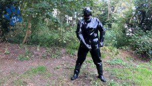 Rubber-Pup-Drone pawing off outdoors
