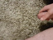 Pissing the carpet and cum