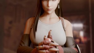 Tifa Lockhart - Two handed handjob hentai