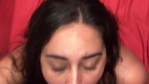 Latina Step Sister comes back for round 2 and a Facial 