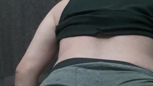 Push your cock against my asscheeks as I'm bending over 