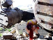 Teen Misty Has To Pee While Searching For Bug Pokemon In The Mines Outdoors