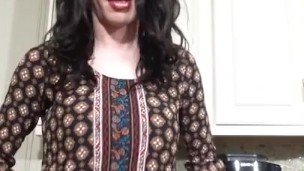Sissy crossdresser begs for cock