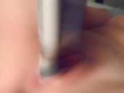 Fucking My Pussy With A Hairbrush Before Bed