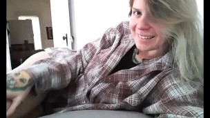 CUTE BLONDE SMILES AT YOU AND FARTS IN BED