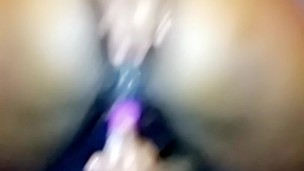 DP hot ebony vibrator action