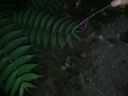 Butt naked outside peeing