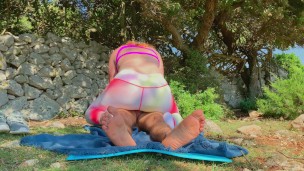 OutDoor Yoga Risky Public CreamPie Ride | Ginger Ale Redhead Amateur MILF