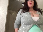 Sexy Busty BBW Stepmom Catches you Jerking Off in Her Panties and Loves It 1/16
