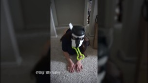 Puppy Plays with her Chewtoy and Strips off her Shirt for Master