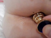 Tiny girl struggles to get a Buttplug in her tight ass! 11/16