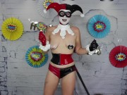 Harley Quinn Birthday Clown TEASER OmankoVivi Creampie Panty Stuffing Clown 7/16