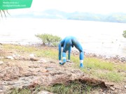 Body paint : I am a blue pokemon in the wild. Come catch me~^^
