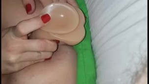 Girlfriend likes to play with dildo while I watch