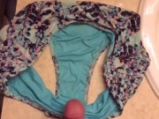 Jerking off & cumming onto my wife’s Bikini bottoms where her pussy touches