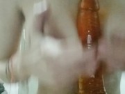 Lesbian Teen Redhead Doing TitFuck with Toy Super HOT 10/16