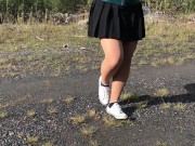 Girl pantyhose and black socks white shoes foot fetish 3/16