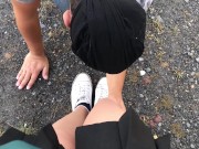 Girl pantyhose and black socks white shoes foot fetish 6/16