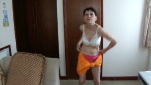 My Big Sexy Orange Bow, White Lace Sexy Bra, Pink Juicy Thong, Sexy Dance!