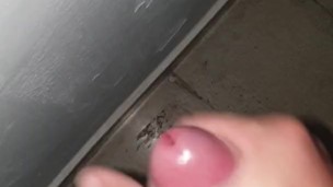 Public cumshot in the building