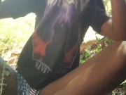public park tease ebony teen