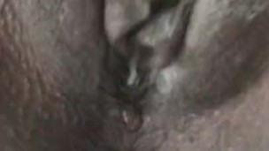 Tight Chocolate pussy drooling 