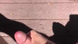 POV Cum in the Sun: jacking off with coconut oil 