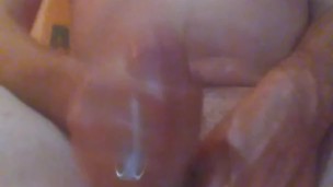 Jacking off with my cum 4th load not a lot of cum
