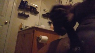 The lady loves to watch me stroke my thick dark dick with oil