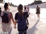 ADULT TIME Teenage Lesbian- Kristen Scott Peeps On Couple at Party 4/16