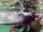 Heavily tattooed dreadlocks Anuskatzz holiday ocean tease with Lily Lu 10/16