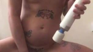 Red head gets horny before bf comes home , cumshot on dildo