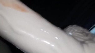 Wife takes big dick toy for the 1st time
