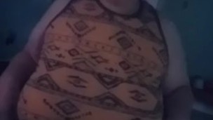 Your BBW girlfriend shows off huge tits for you on snapchat 