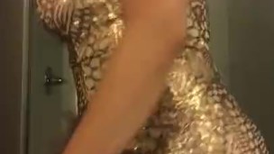 Part 1. Watch me cum in secret in my bridesmaid dress (no bra or panties)