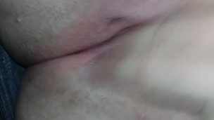 Thick white pussy fingering herself up close