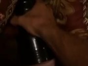 Moaning while fucking a Toy