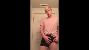 Blonde Twink Cums & Shows off tight hole