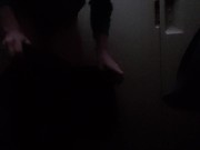 Nerdy Girl In Glasses Uses Urinal In Porta John 13/16