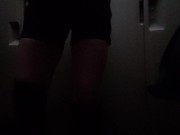 Nerdy Girl In Glasses Uses Urinal In Porta John 14/16