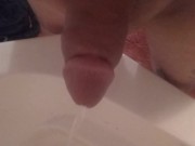 Piss with hardon and cumshot 