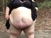 Ssbbw bbw flashes big butt and belly in park publicly