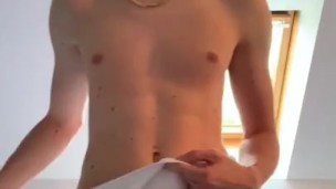 NAKED BOY WITH TOWEL