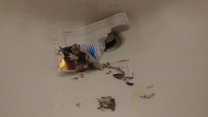 Burning paper in my sink 