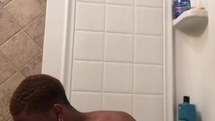 Hung Teen uses Tight Pussy in bath