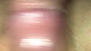Husband eats up his massive cum shot he deposited on his wifes sweet pussy.