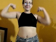Flexing and showing off biceps for muscle pervs